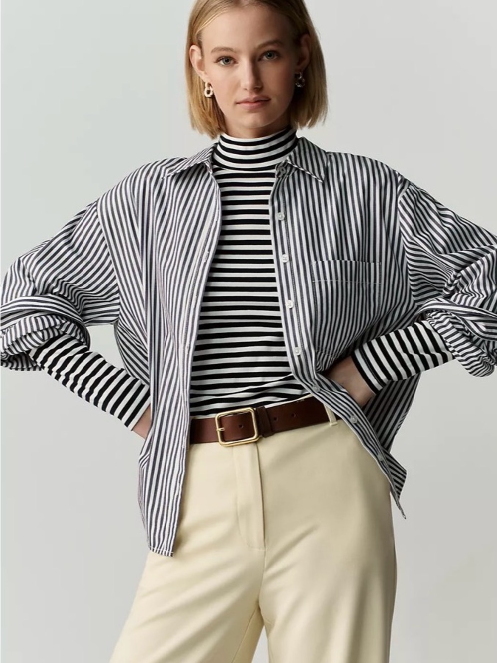 ANTHROPOLOGIE Maeve Striped Women's Button Up Shirt Size XXS